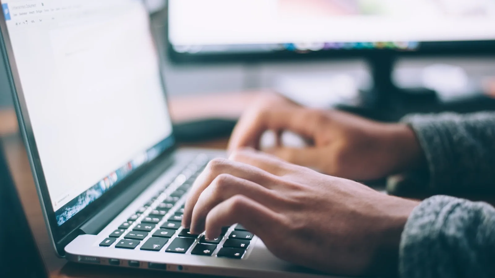 Laptop workspace for getting in touch